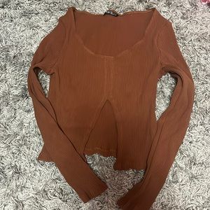 SHEIN BROWN CROP TOP XL
